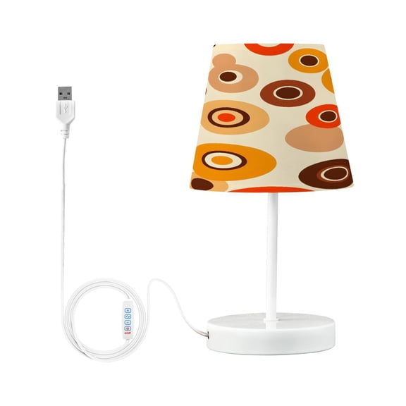 Ryvnso LED Bedside Table Lamp Circle Pattern Bedroom Desk Lamps Nightstand Lampshade S