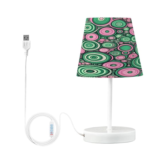 Ryvnso LED Bedside Table Lamp Circles Art Bedroom Desk Lamps Nightstand Lampshade S