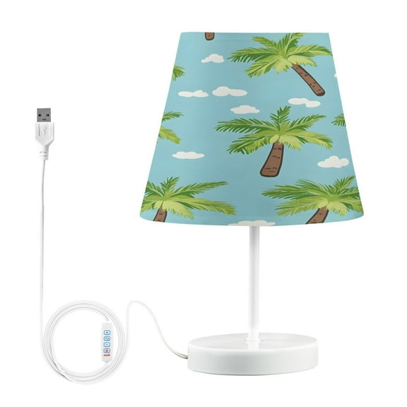 Ryvnso LED Bedside Table Lamp Coconut Palm Tree Bedroom Desk Lamps Nightstand Lampshade M
