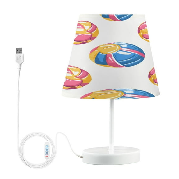 Ryvnso LED Bedside Table Lamp Colorful Beach Balls Bedroom Desk Lamps Nightstand Lampshade M