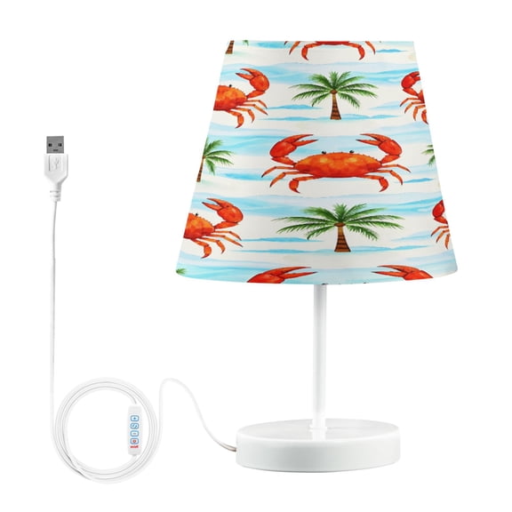 Ryvnso LED Bedside Table Lamp Crab Coconut Tree Bedroom Desk Lamps Nightstand Lampshade M