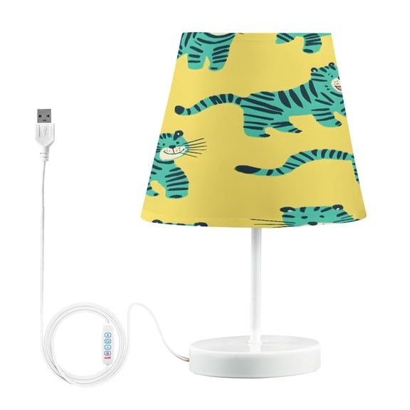 Ryvnso LED Bedside Table Lamp Cute Cartoon Tiger Bedroom Desk Lamps Nightstand Lampshade M
