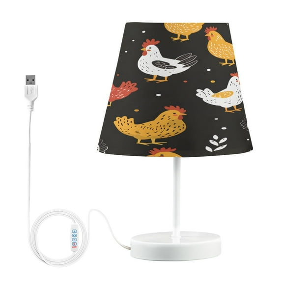 Ryvnso LED Bedside Table Lamp Cute Chicken Bedroom Desk Lamps Nightstand Lampshade M