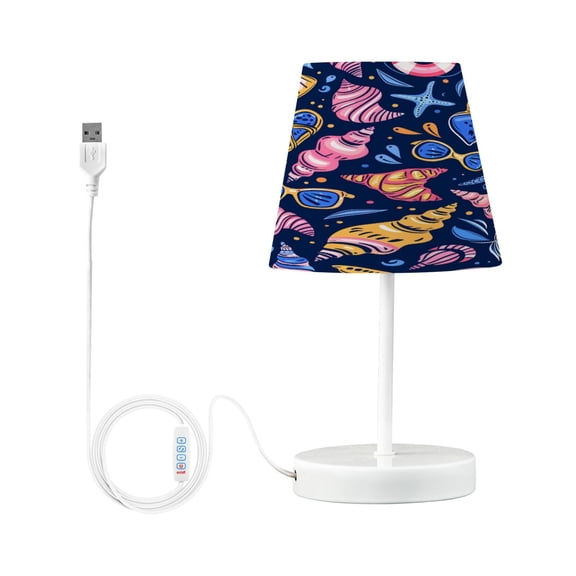 Ryvnso LED Bedside Table Lamp Cute Conch Sea Shells Bedroom Desk Lamps Nightstand Lampshade S