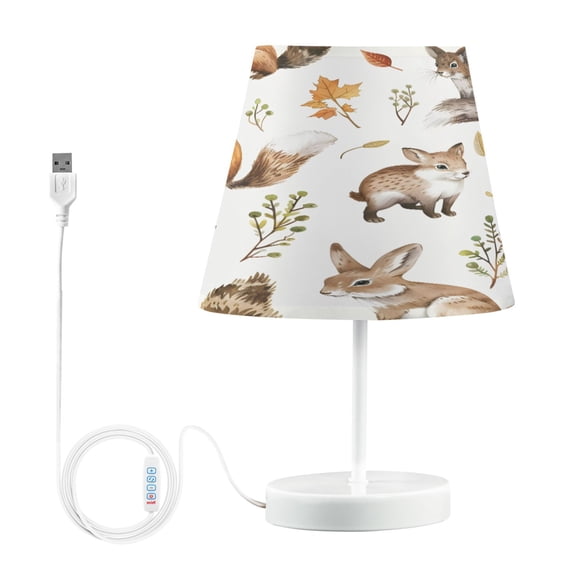 Ryvnso LED Bedside Table Lamp Cute Forest Animals Bedroom Desk Lamps Nightstand Lampshade M