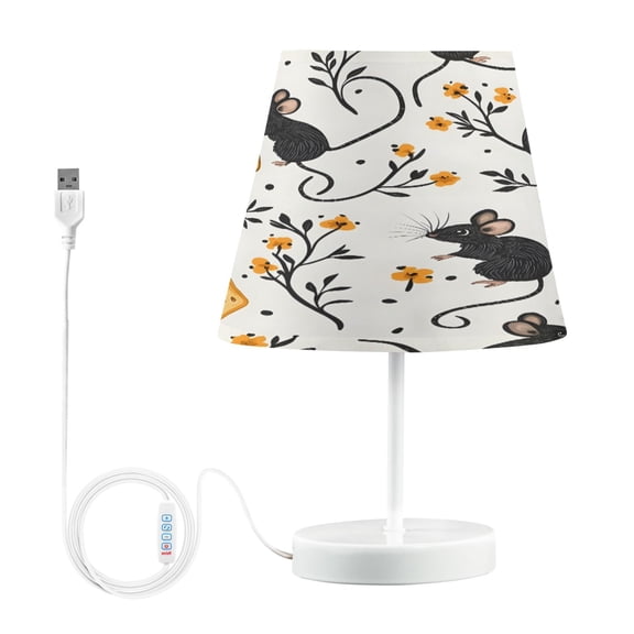 Ryvnso LED Bedside Table Lamp Cute Mouse Rat Bedroom Desk Lamps Nightstand Lampshade M