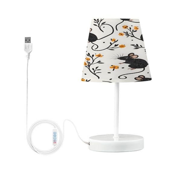 Ryvnso LED Bedside Table Lamp Cute Mouse Rat Bedroom Desk Lamps Nightstand Lampshade S