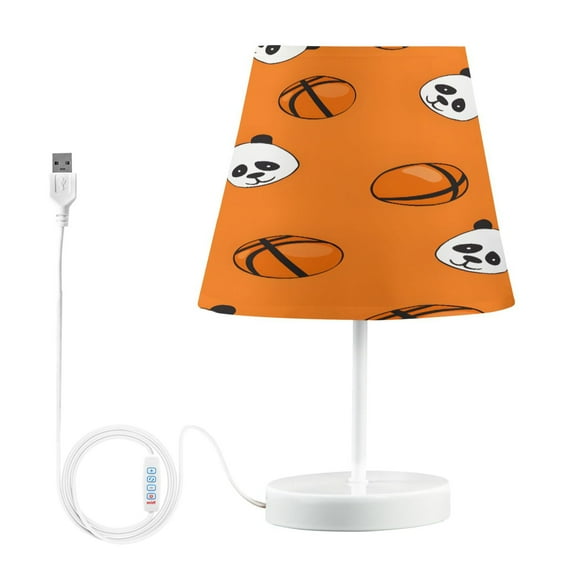 Ryvnso LED Bedside Table Lamp Cute Panda and Basketball Bedroom Desk Lamps Nightstand Lampshade M