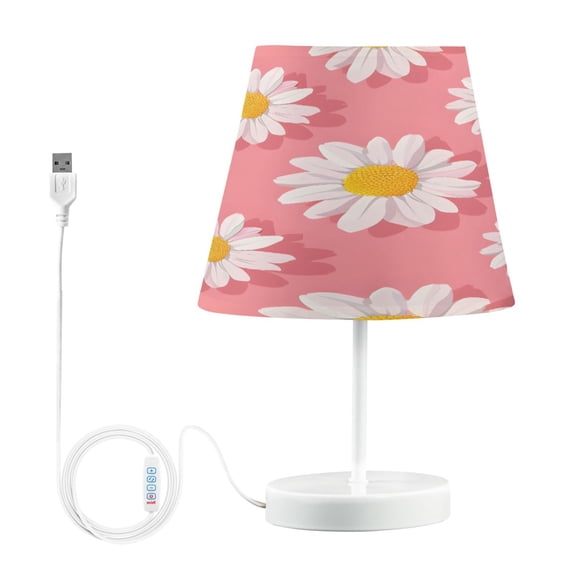 Ryvnso LED Bedside Table Lamp Daisy Chrysanthemum Flower Bedroom Desk Lamps Nightstand Lampshade M
