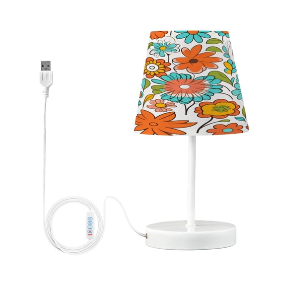 Ryvnso LED Bedside Table Lamp Daisy Flowers Floral Bedroom Desk Lamps Nightstand Lampshade S