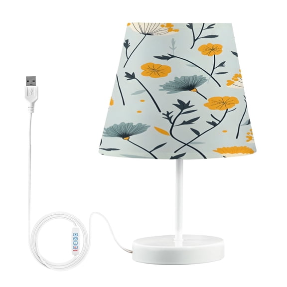 Ryvnso LED Bedside Table Lamp Dandelion Floral Bedroom Desk Lamps Nightstand Lampshade M