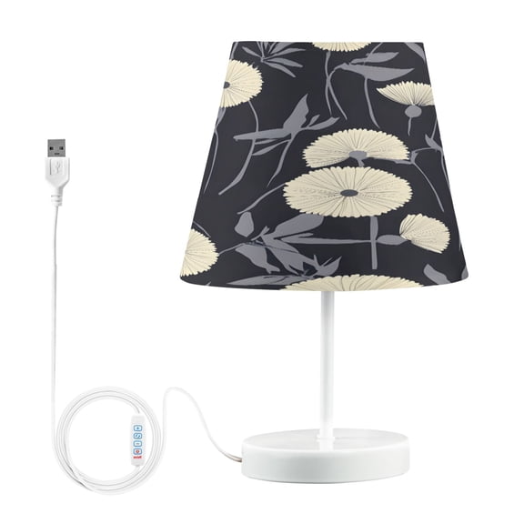 Ryvnso LED Bedside Table Lamp Dandelion Flower Bedroom Desk Lamps Nightstand Lampshade M