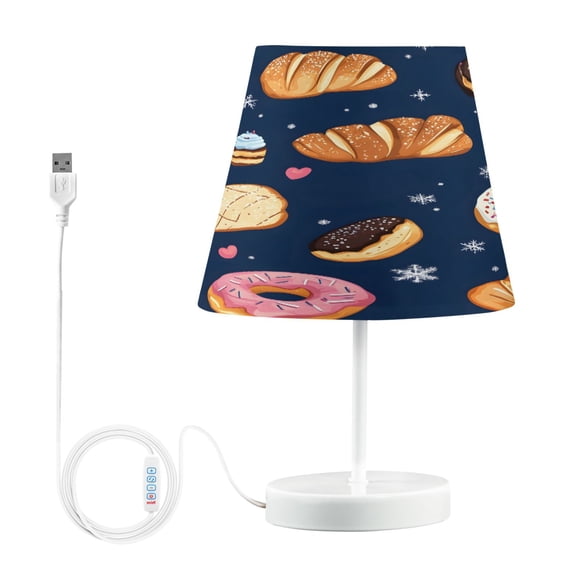Ryvnso LED Bedside Table Lamp Delicious Bread Bedroom Desk Lamps Nightstand Lampshade M