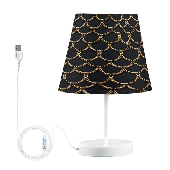 Ryvnso LED Bedside Table Lamp Dragon Scales Black Bedroom Desk Lamps Nightstand Lampshade M