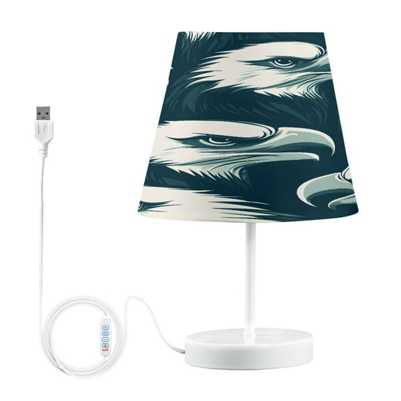 Ryvnso LED Bedside Table Lamp Eagles Pattern Bedroom Desk Lamps Nightstand Lampshade M