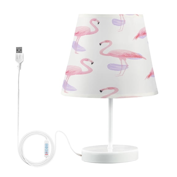 Ryvnso LED Bedside Table Lamp Flamingos Watercolor Bedroom Desk Lamps Nightstand Lampshade M