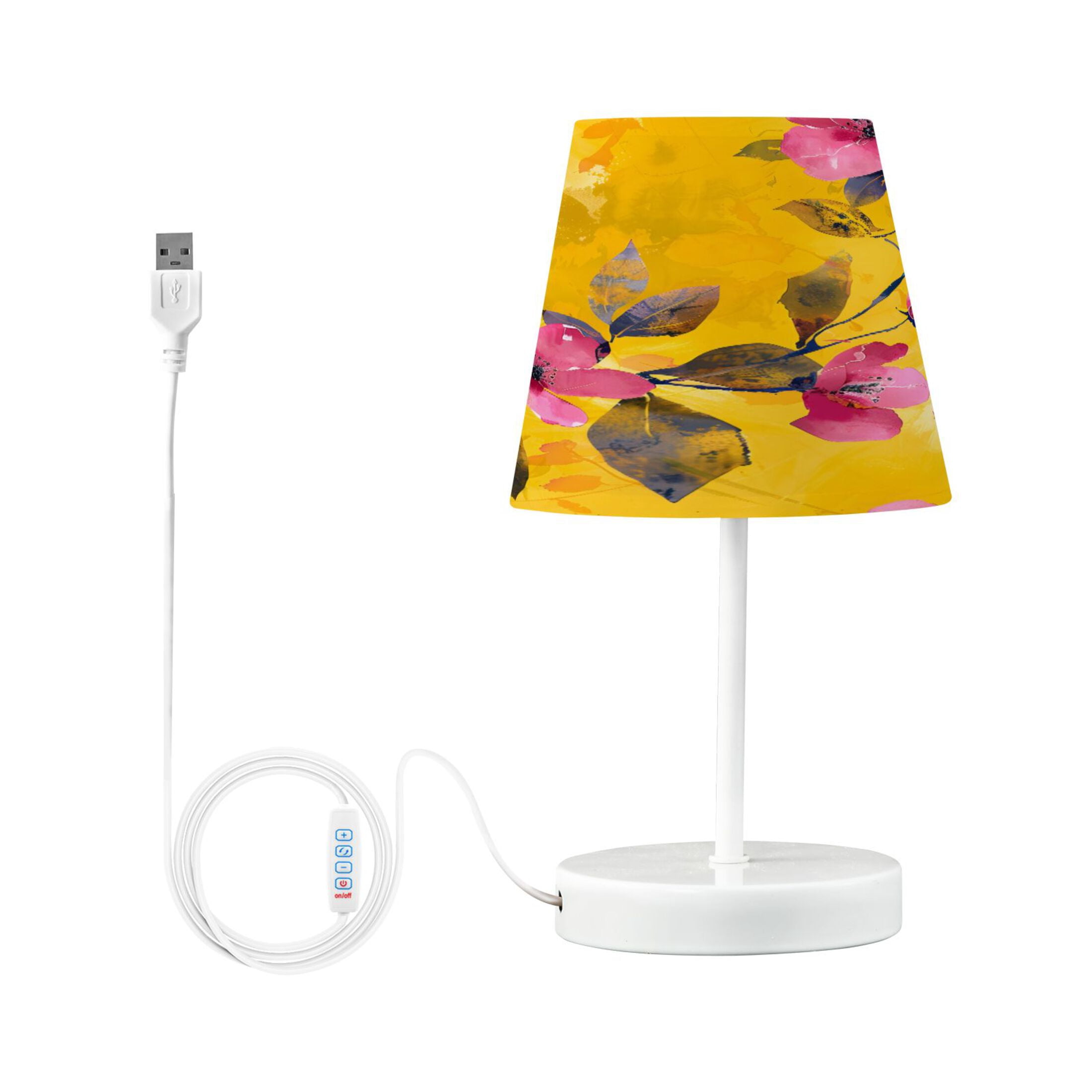Ryvnso LED Bedside Table Lamp Flower Oil Pattern Bedroom Desk Lamps Nightstand Lampshade S