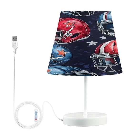 Ryvnso LED Bedside Table Lamp Football Helmet Bedroom Desk Lamps Nightstand Lampshade M