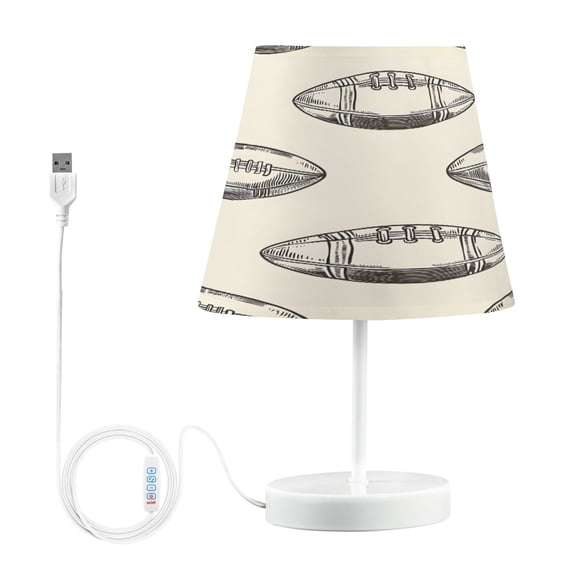 Ryvnso LED Bedside Table Lamp Football Retro Rugby Bedroom Desk Lamps Nightstand Lampshade M
