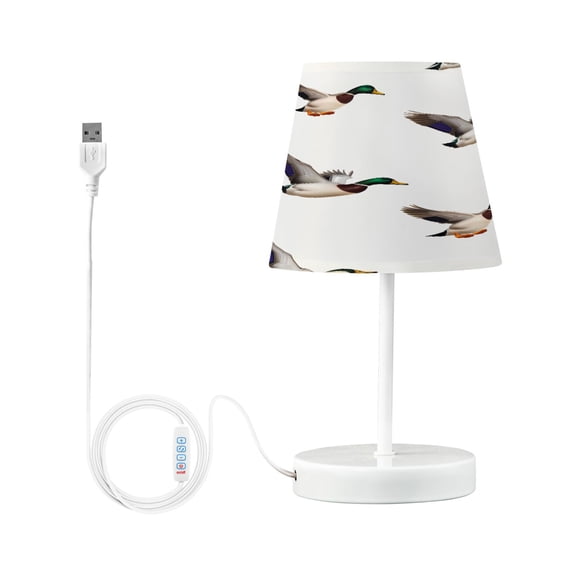 Ryvnso LED Bedside Table Lamp Funny Flying Ducks Bedroom Desk Lamps Nightstand Lampshade S