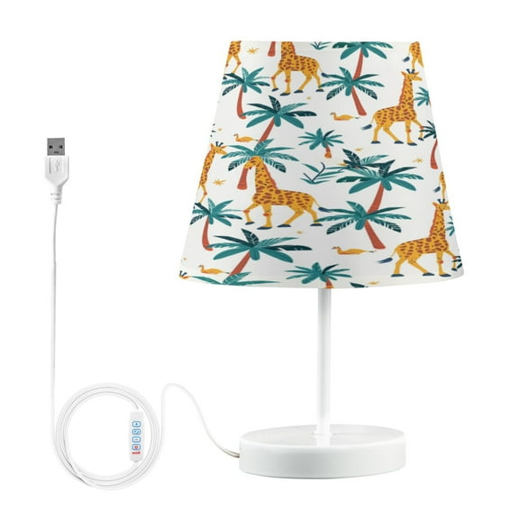 Ryvnso LED Bedside Table Lamp Giraffes Palm Tree Bedroom Desk Lamps Nightstand Lampshade M