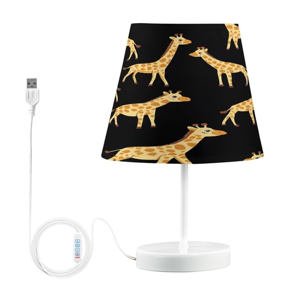 Ryvnso LED Bedside Table Lamp Giraffes Pattern Bedroom Desk Lamps Nightstand Lampshade M