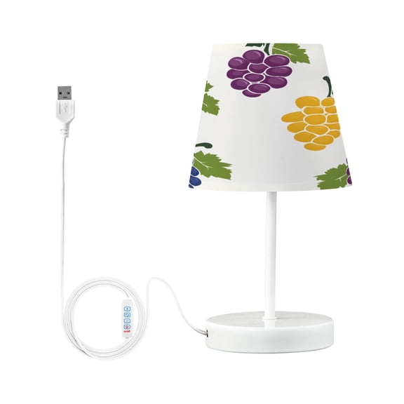 Ryvnso LED Bedside Table Lamp Grapes Pattern Bedroom Desk Lamps Nightstand Lampshade S