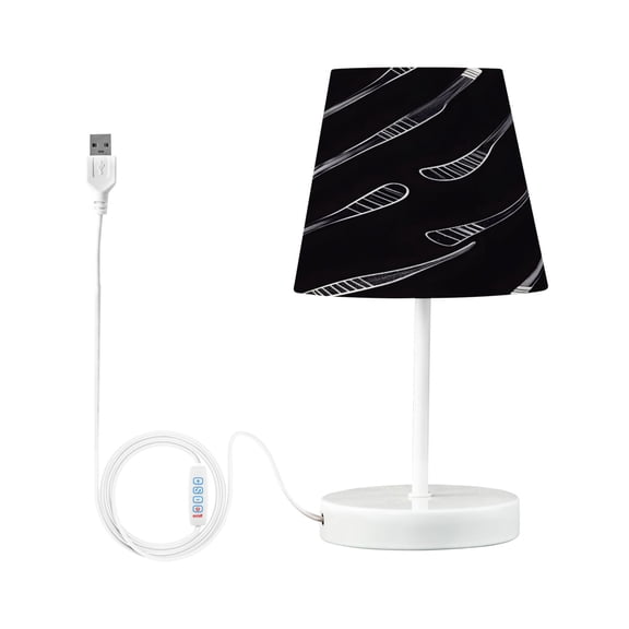 Ryvnso LED Bedside Table Lamp Hockey Sticks Bedroom Desk Lamps Nightstand Lampshade S