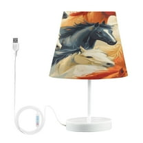Ryvnso LED Bedside Table Lamp Horses Bedroom Desk Lamps Nightstand Lampshade M