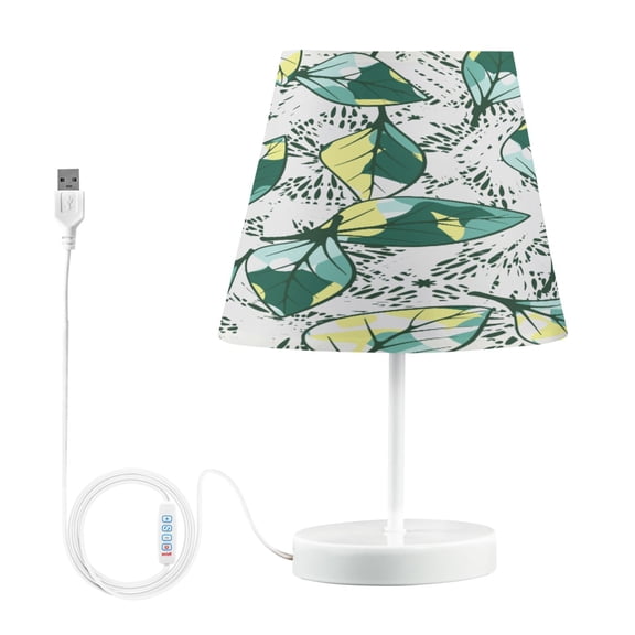 Ryvnso LED Bedside Table Lamp Leaves with Splashes Bedroom Desk Lamps Nightstand Lampshade M
