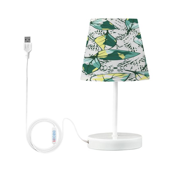 Ryvnso LED Bedside Table Lamp Leaves with Splashes Bedroom Desk Lamps Nightstand Lampshade S