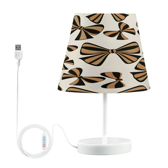 Ryvnso LED Bedside Table Lamp Leopard Bows Bedroom Desk Lamps Nightstand Lampshade M