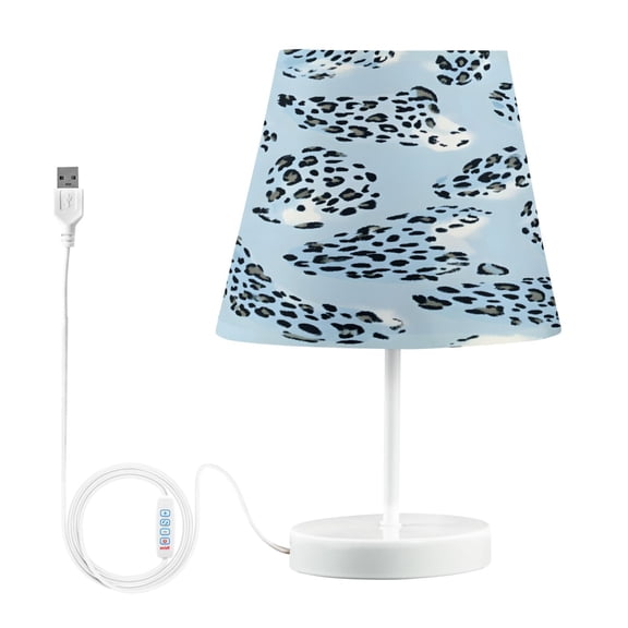 Ryvnso LED Bedside Table Lamp Leopard Skin Light Pattern Bedroom Desk Lamps Nightstand Lampshade M