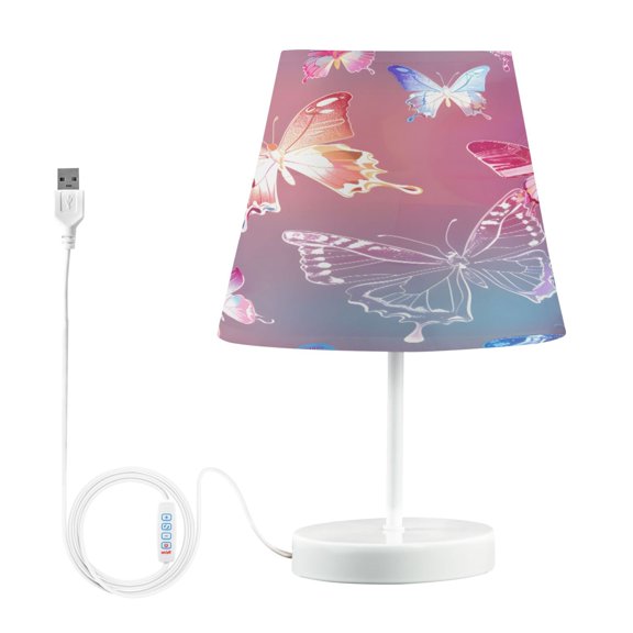 Ryvnso LED Bedside Table Lamp Magic Beautiful Butterfly Bedroom Desk Lamps Nightstand Lampshade M