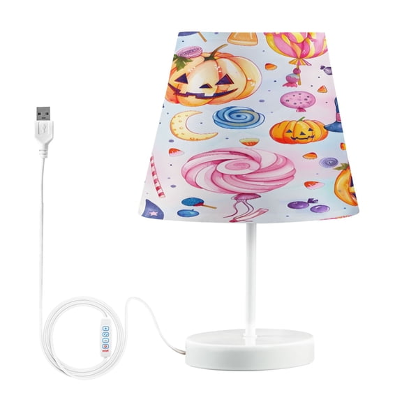 Ryvnso LED Bedside Table Lamp Magic Pumpkin Halloween Candy Bedroom Desk Lamps Nightstand Lampshade M