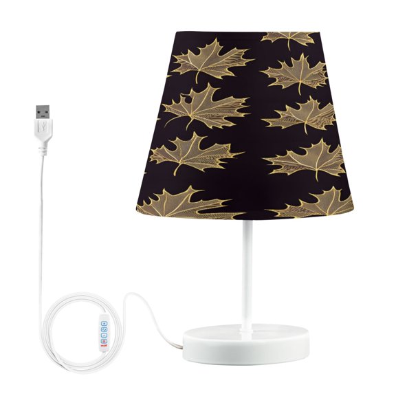 Ryvnso LED Bedside Table Lamp Maple Leaves Bedroom Desk Lamps Nightstand Lampshade M