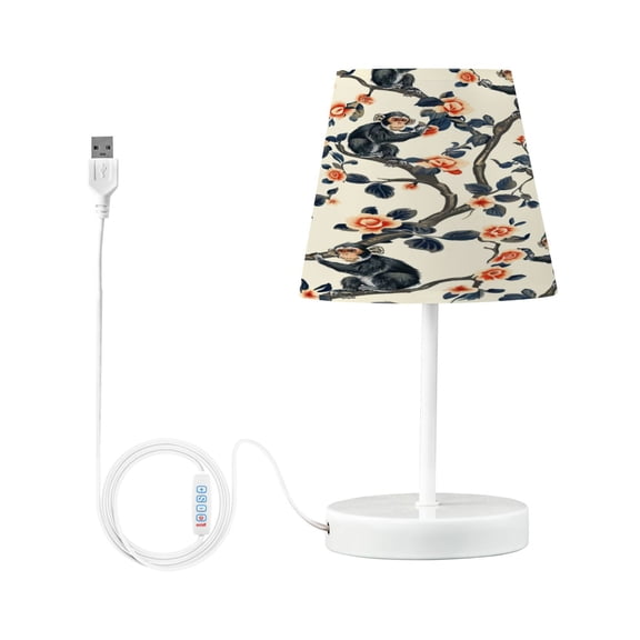 Ryvnso LED Bedside Table Lamp Monkey on Branches Bedroom Desk Lamps Nightstand Lampshade S