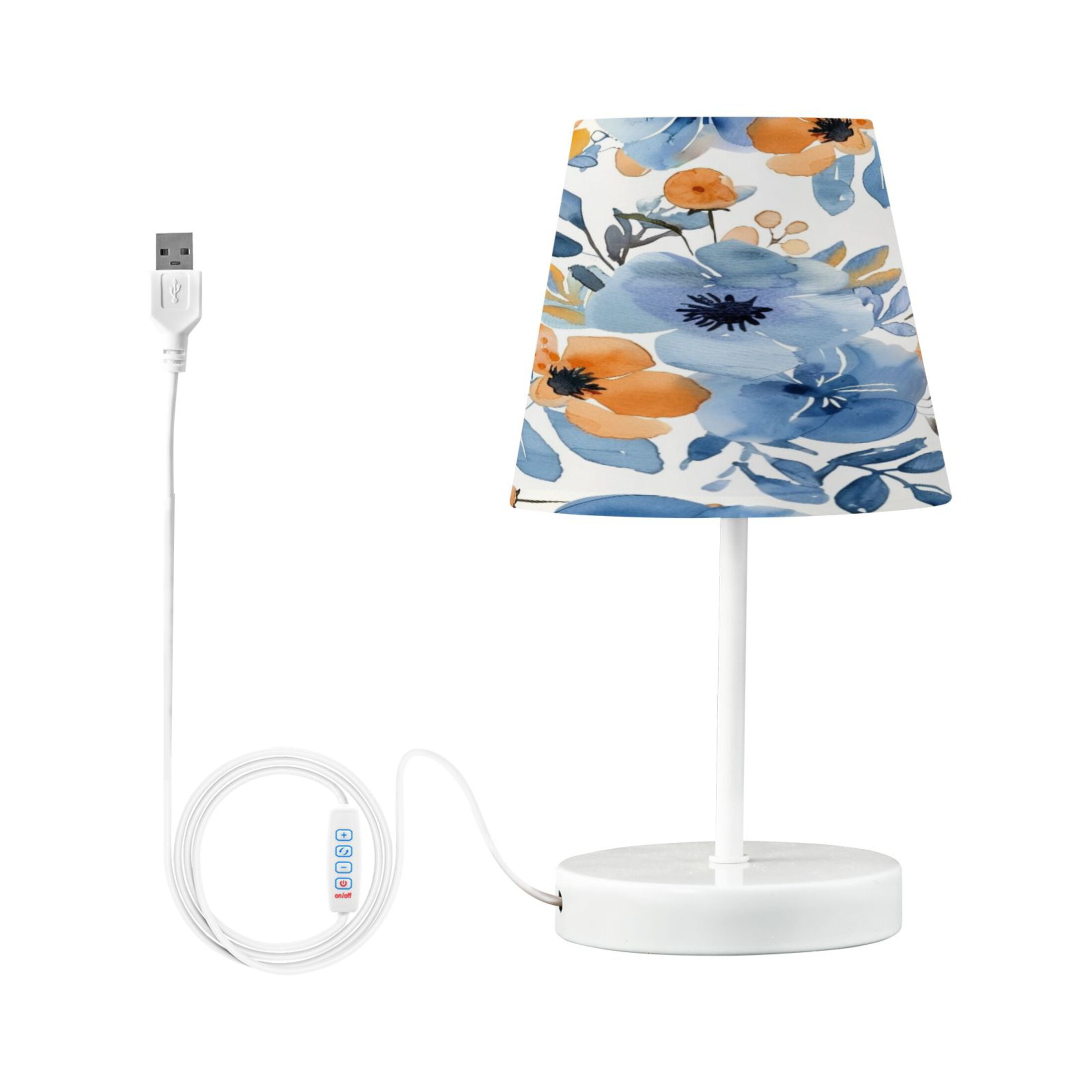 Ryvnso LED Bedside Table Lamp Oil Pattern Flower Bedroom Desk Lamps Nightstand Lampshade S
