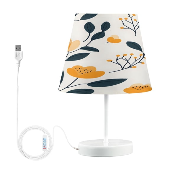 Ryvnso LED Bedside Table Lamp Plants Flower Bedroom Desk Lamps Nightstand Lampshade M
