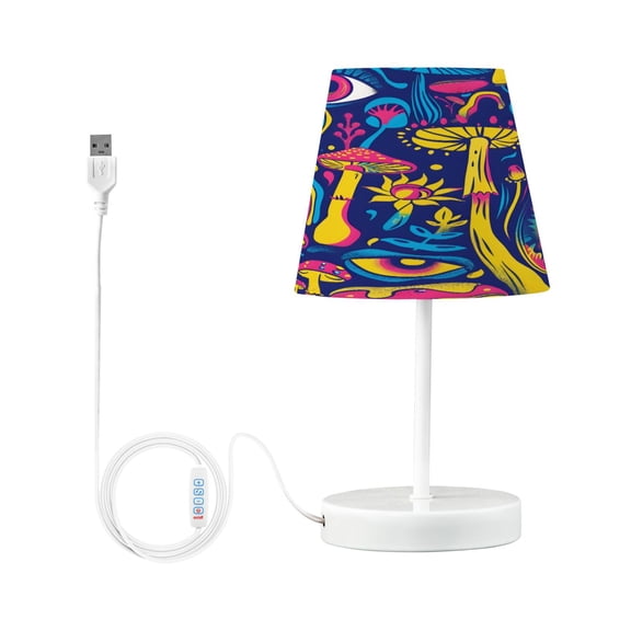 Ryvnso LED Bedside Table Lamp Psychedelic Mushroom and Eye Bedroom Desk Lamps Nightstand Lampshade S