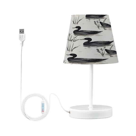 Ryvnso LED Bedside Table Lamp Retro Ducks Swim Bedroom Desk Lamps Nightstand Lampshade S