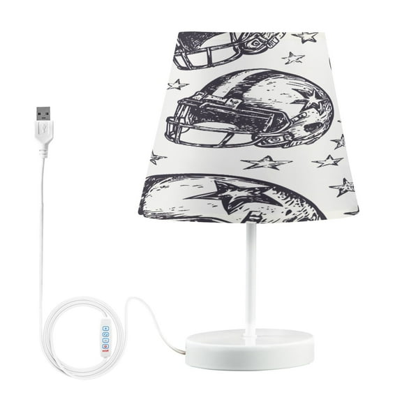 Ryvnso LED Bedside Table Lamp Retro Rugby Football Bedroom Desk Lamps Nightstand Lampshade M