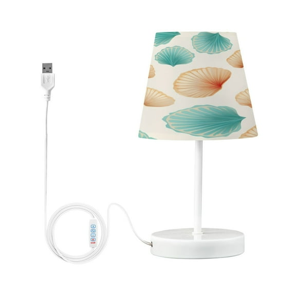Ryvnso LED Bedside Table Lamp Retro Sea Shell Bedroom Desk Lamps Nightstand Lampshade S