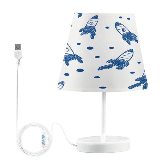 Ryvnso LED Bedside Table Lamp Rockets Bedroom Desk Lamps Nightstand Lampshade M