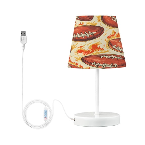 Ryvnso LED Bedside Table Lamp Rugby Football Fire Bedroom Desk Lamps Nightstand Lampshade S