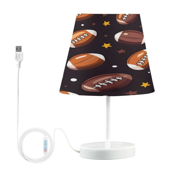 Ryvnso LED Bedside Table Lamp Rugby Football Stars Bedroom Desk Lamps Nightstand Lampshade M
