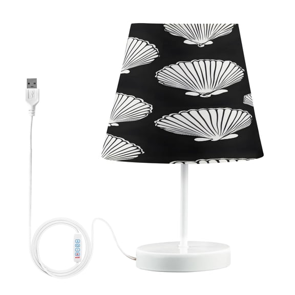 Ryvnso LED Bedside Table Lamp Seashells Bedroom Desk Lamps Nightstand Lampshade M