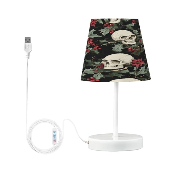 Ryvnso LED Bedside Table Lamp Skulls Cherry Bedroom Desk Lamps Nightstand Lampshade S