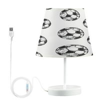 Ryvnso LED Bedside Table Lamp Soccer Balls Football Pattern Bedroom Desk Lamps Nightstand Lampshade M