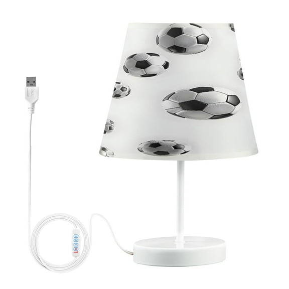 Ryvnso LED Bedside Table Lamp Soccer Football Bedroom Desk Lamps Nightstand Lampshade M